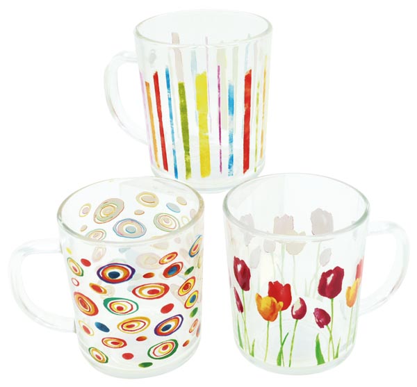 Glass cup XL with beautiful spring and summer motifs 200ml,