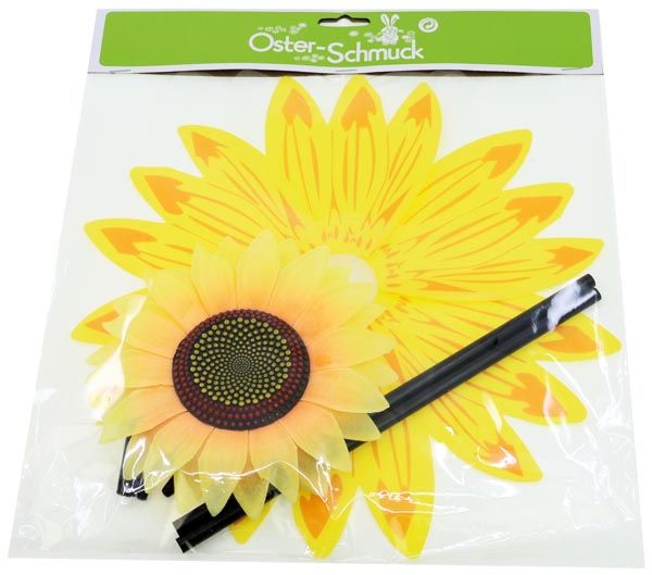 Pinwheel sunflower XXL, 30cm, foldable in a transparent bag,