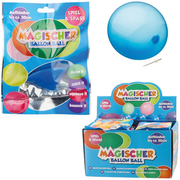 Magic balloon Ball, 6/s, 50 cm TPR, colors: blue, green,