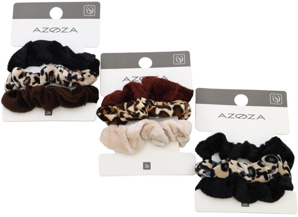 Hair ties scrunchies 3 pack small 6f. assorted