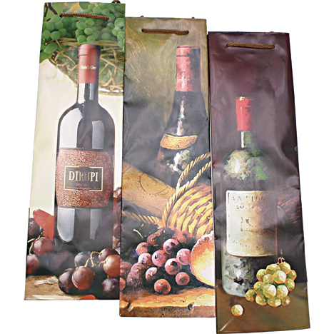 Sac cadeau Bouteille de vin 35x12x10cm 4 colors