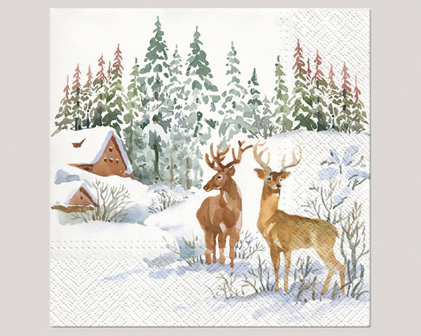 Napkins 20s, 3-ply 33x33cm deer in