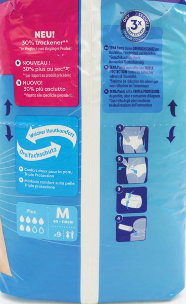 Tena Pants Plus Medium, pack of 9