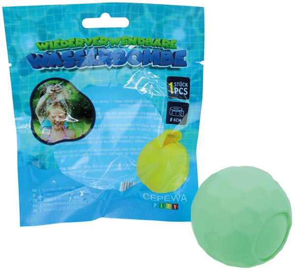 Water bombs, reusable, 6/s, approx. 6cmD silicone, various