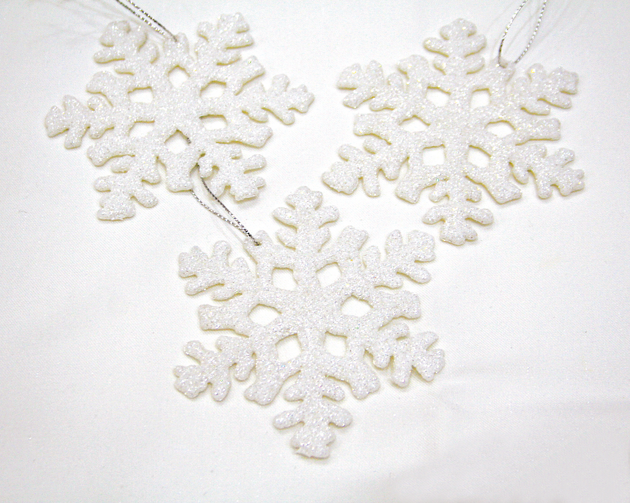 Snow stars plastic 3-piece set XL, each 10x10cm