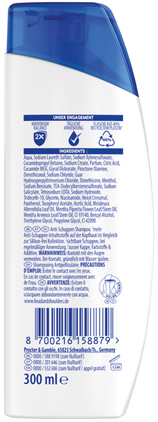 Head&Shoulders Shampoo 300ml Refreshing Tea Tree