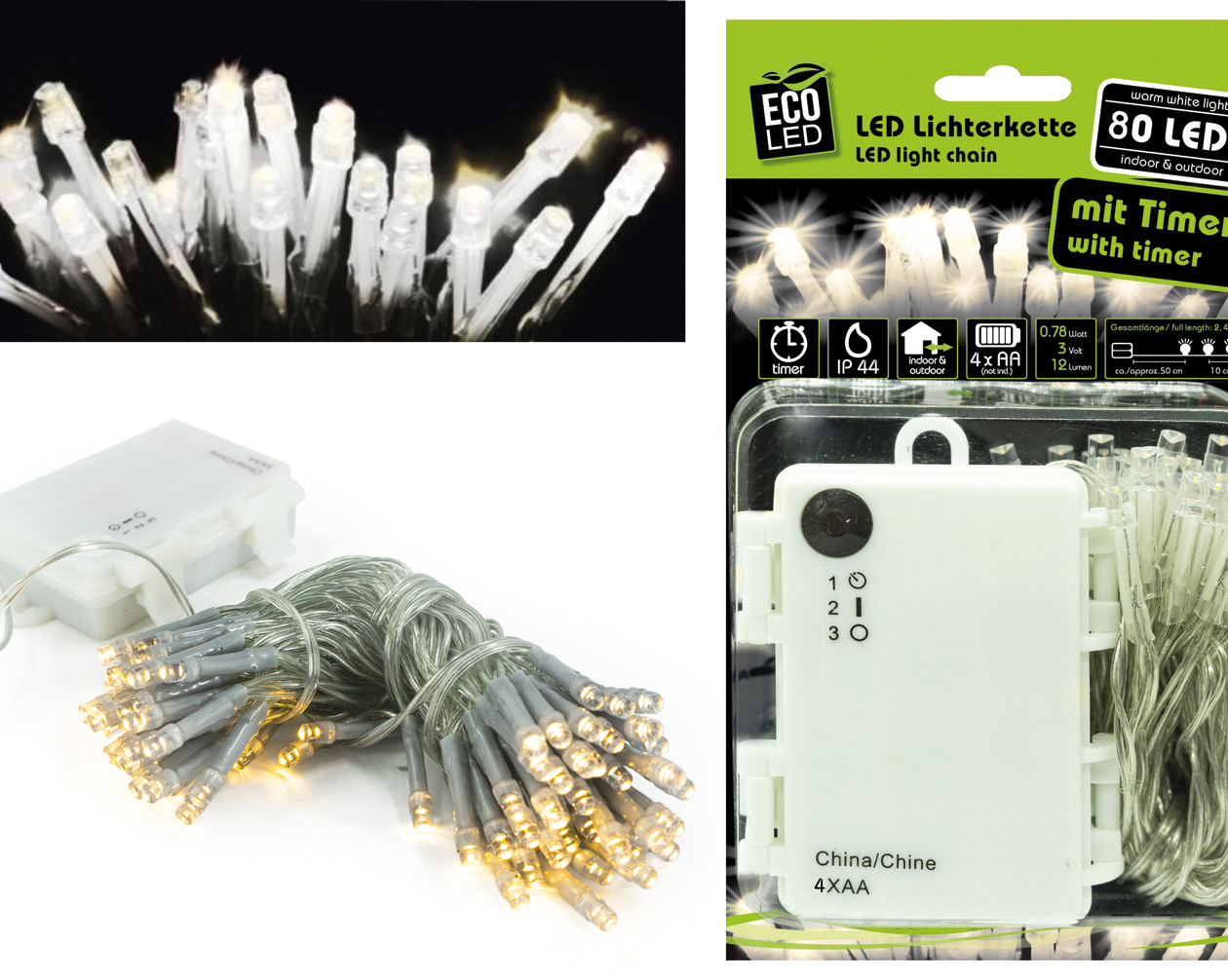 Fairylights 80 LED warm white, f. outdoor(IP 44)