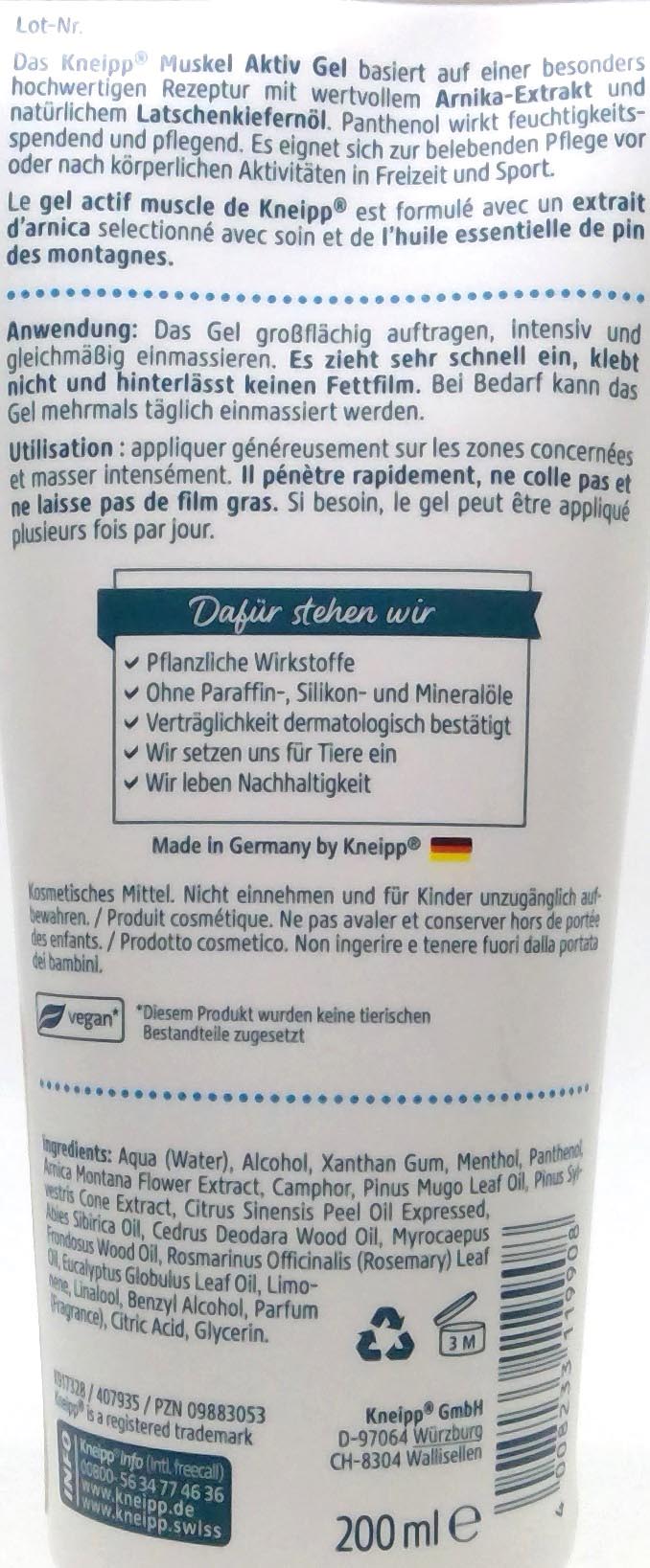 Kneipp muscle activ gel 200ml