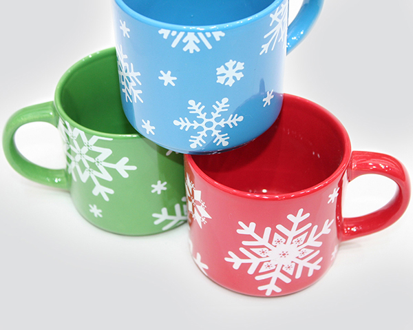 Snowflake coffee mug 8.7x8.6cm, 2 assorted motifs, made from