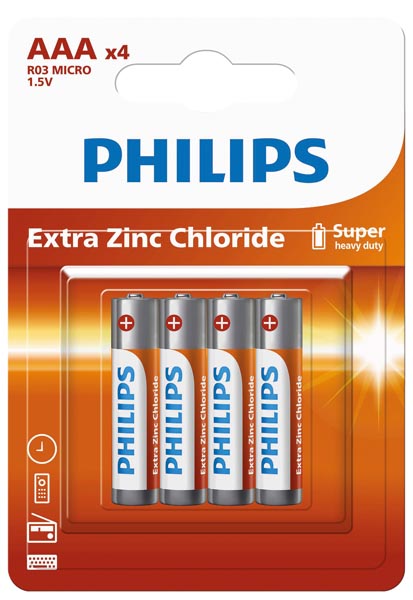 Batterie PHILIPS R3 Micro AAA 4er Pack a.Karte