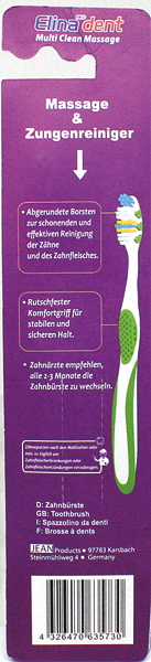 Zahnbürste Elina 1er Multi Clean Massage 18,5cm