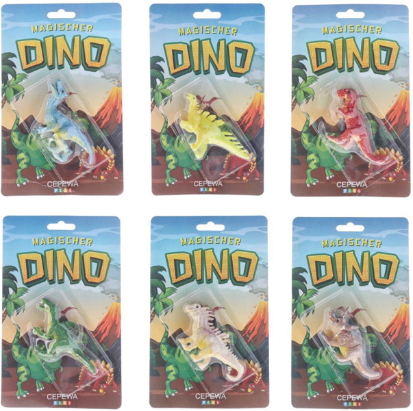 Magic DINO, 6 assortis, env. 9cm EVA, sur carte blister Dino