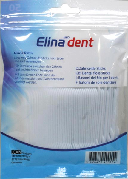 Zahnseide Sticks Elina 8cm 50er wiederversch.Btl.