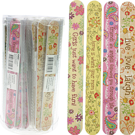 Nail File Soft Foamed 18cm in Box w/ Phrases