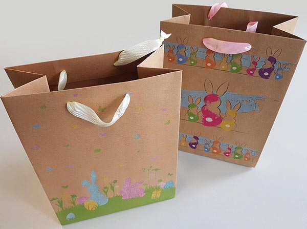 Gift bag made of sustainable kraft paper, 23x18cm, with silk