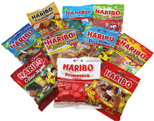 Haribo 100/85g Mix 10fach sort.+gratis Aufsteller