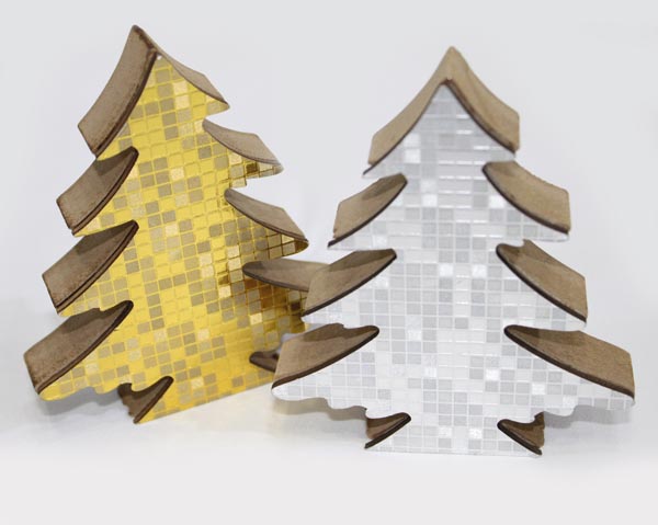 Holzdekobaum 11,2x2,5cm, mit glänzendem Look