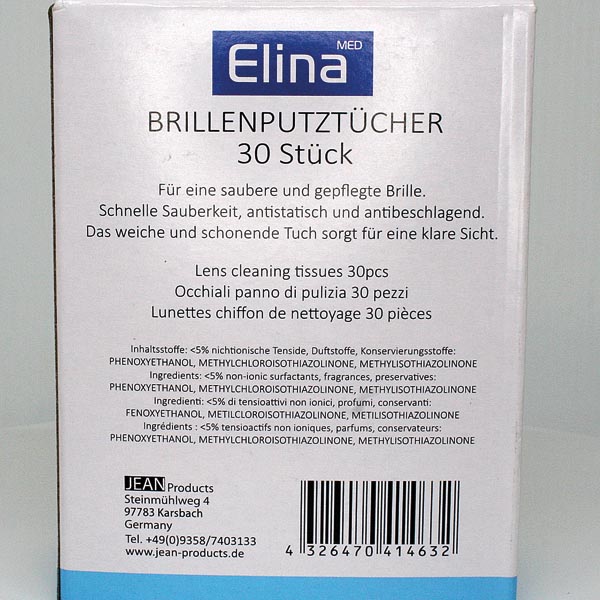 Brillenputztücher Elina 30er in Einzelsachets
