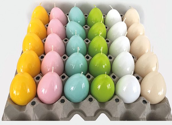 Easter egg candle 60g with shiny surface