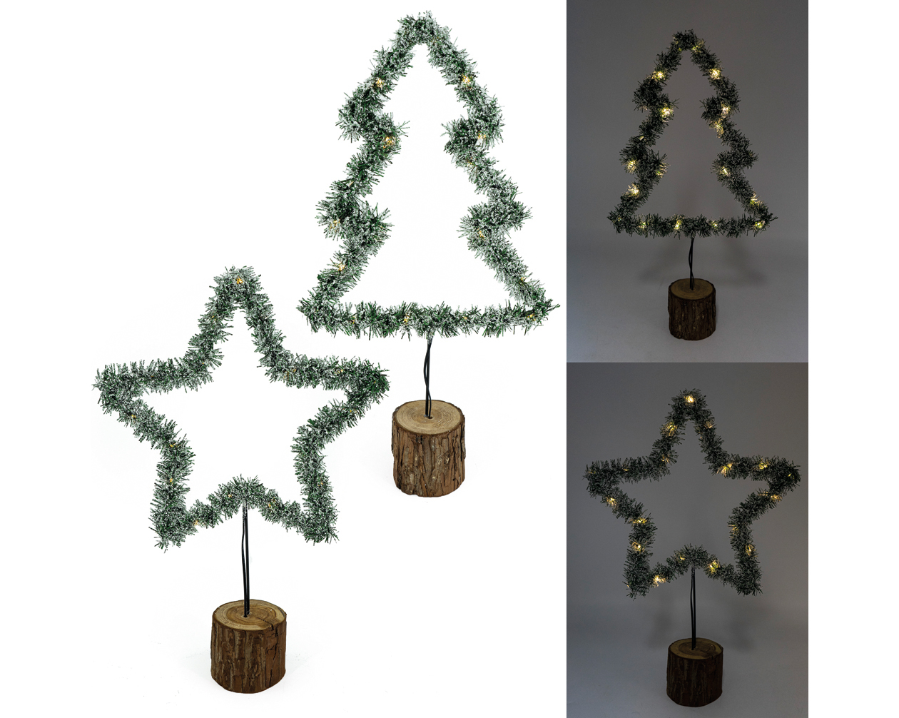 LED Christmas decoration XXL 60x45cm star + fir