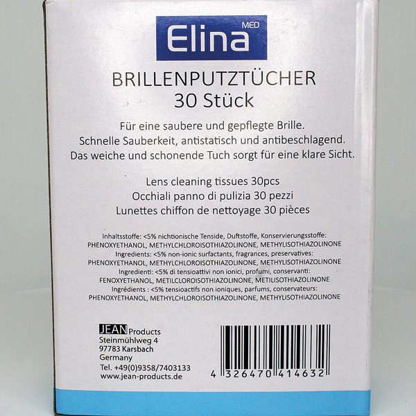 Brillenputztücher Elina 30er in Einzelsachets