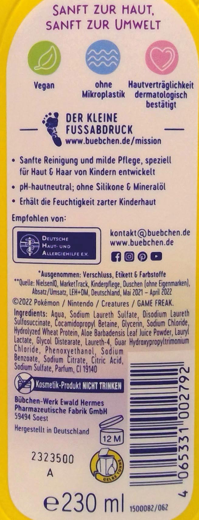 Kinder Shampoo & Duschgel 2in1 Pokémon