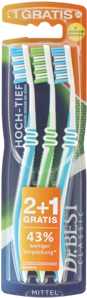 Brosse à dents Dr Best High Deep 2+1 moyen