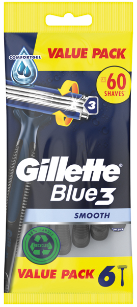 Gillette Blue3 Rasoir jetable Smooth 6's