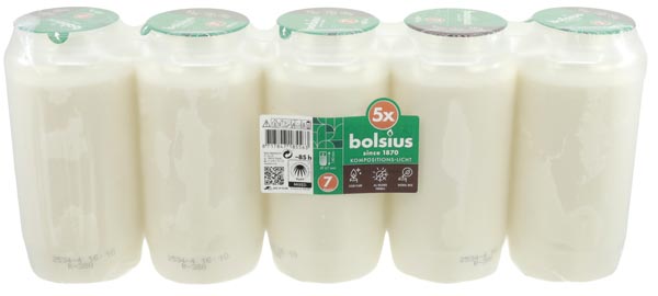 Grablicht Öllicht Nr. 7 weiss ohne Deckel 5er