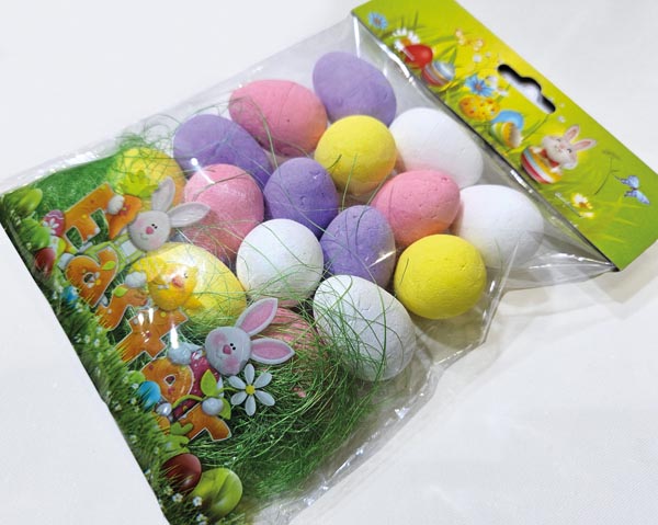 Decorative eggs 16 pieces in a bag, assorted colors