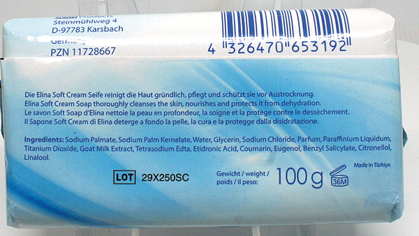 Savon Elina 100g crème douce à l'extrait de lait