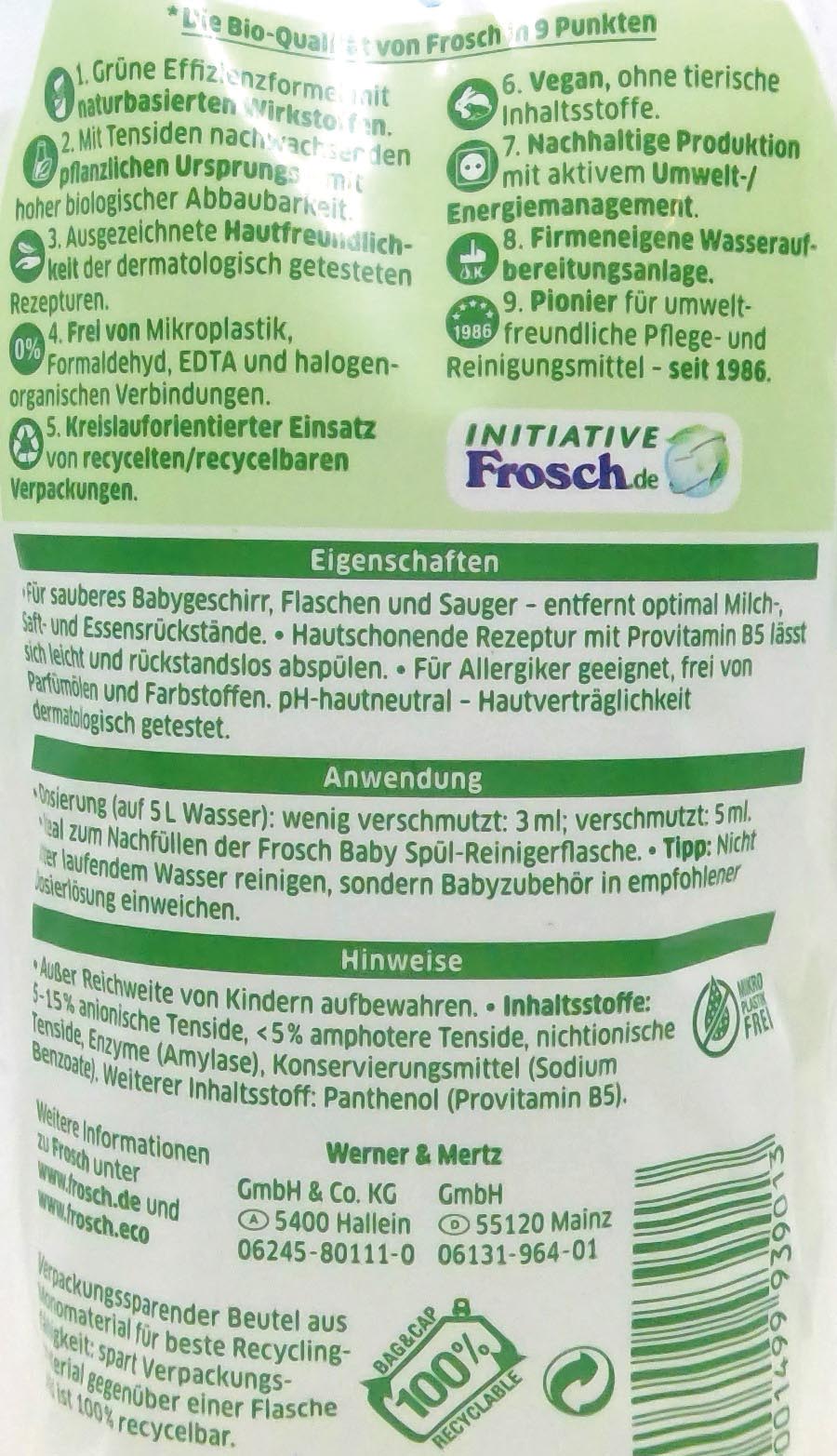 Frosch Baby Spül-Reiniger Nachfüllbeutel 500ml