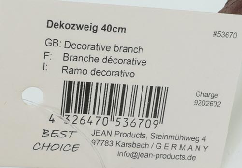 Schöner Dekozweig XL 40x13cm