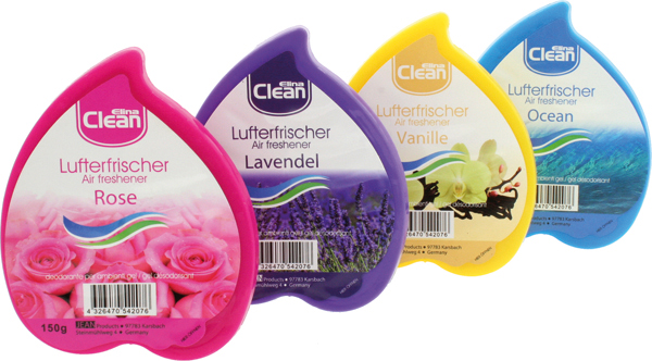 Duft Lufterfrischergel CLEAN 150g 4fach sort.