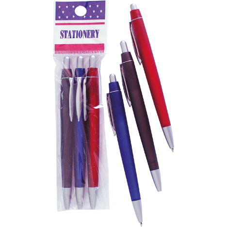 Ballpoint Pens 3pcs Frosty 3 Colours Asstd.