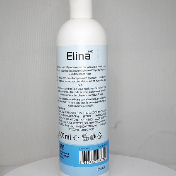 Shampoo Elina med 500ml Feuchtigkeit Sensitive