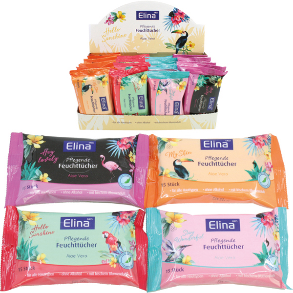 Wet Wipes 15pcs Elina deep fresh flower 18x12cm