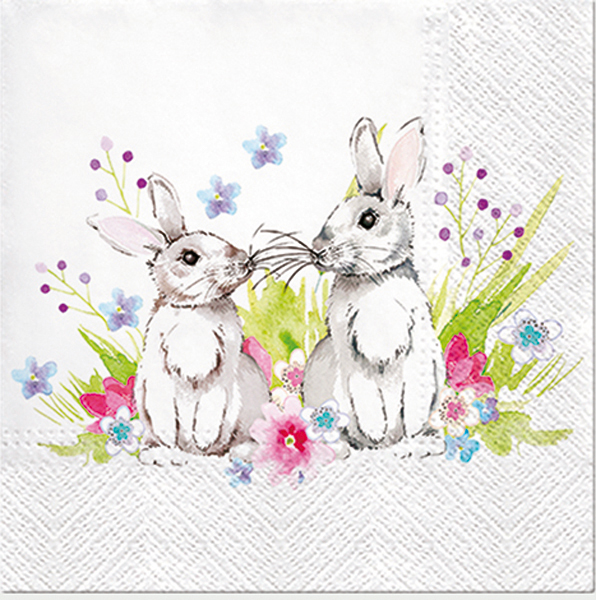 Premium Napkins 'Bunny Pair' 20pcs 33x33cm