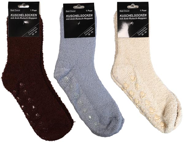 Socken Kuschelsocken ABS 3 Farben sort. Gr.39-43