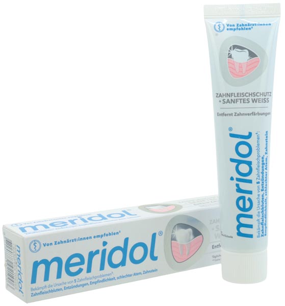 Meridol Zahncreme 75ml Sanftes Weiss