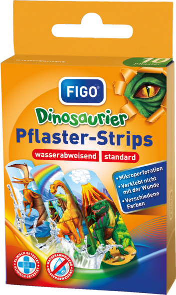 Wound dressing children 10 strips dinosaur