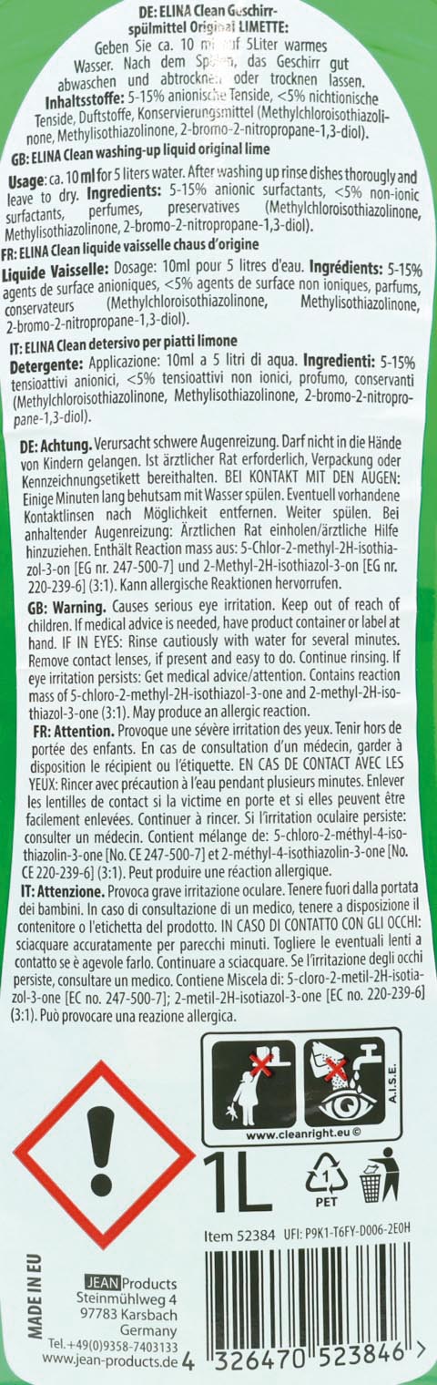 Liquide vaisselle 1L CLEAN original Lime