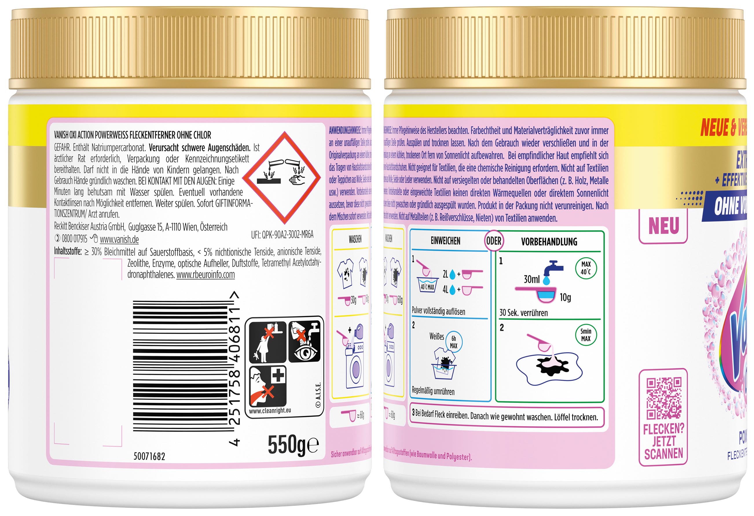 Vanish Oxi Action Powerweiß Pulver 550g