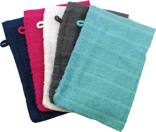 Gant de toilette 21x15cm coloris assortis