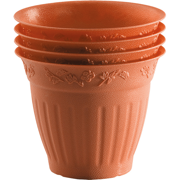 Lot de 4 pots de fleurs ! 10cm rond en plastique