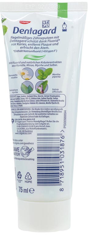 Dentifrice Dentagard 75ml original en tube