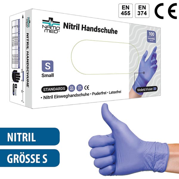 Einweghandschuhe Nitril 100er Größe S blau