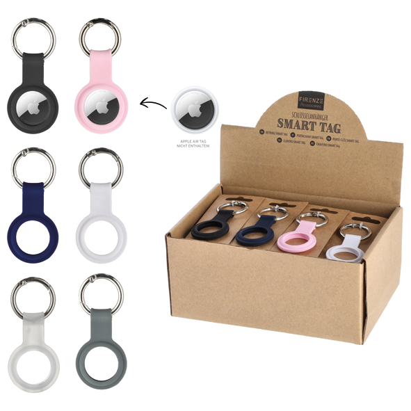 Porte-clés Smart Tag 6/s en silicone noir, bleu, gris, rose,