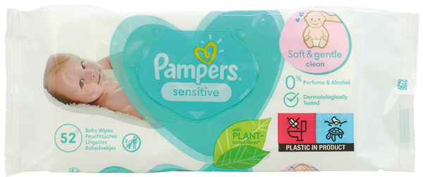 Pampers Lingettes Bébé sensible 52s