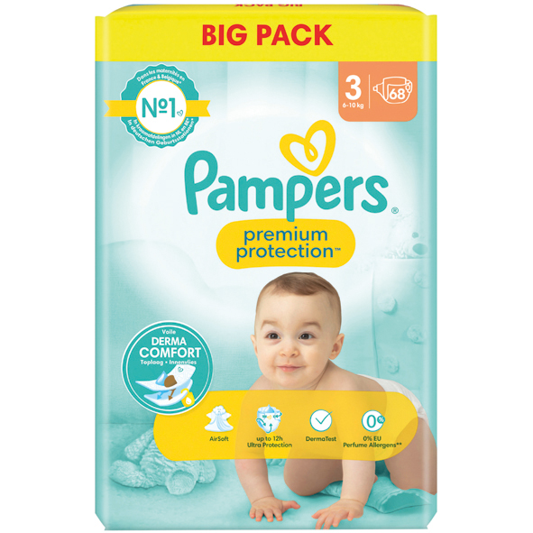 Pampers diapers Premium Prot. Gr. 3 (6-10kg) 64's